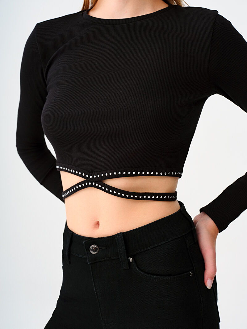 Crop Kadın Bluz U.kol