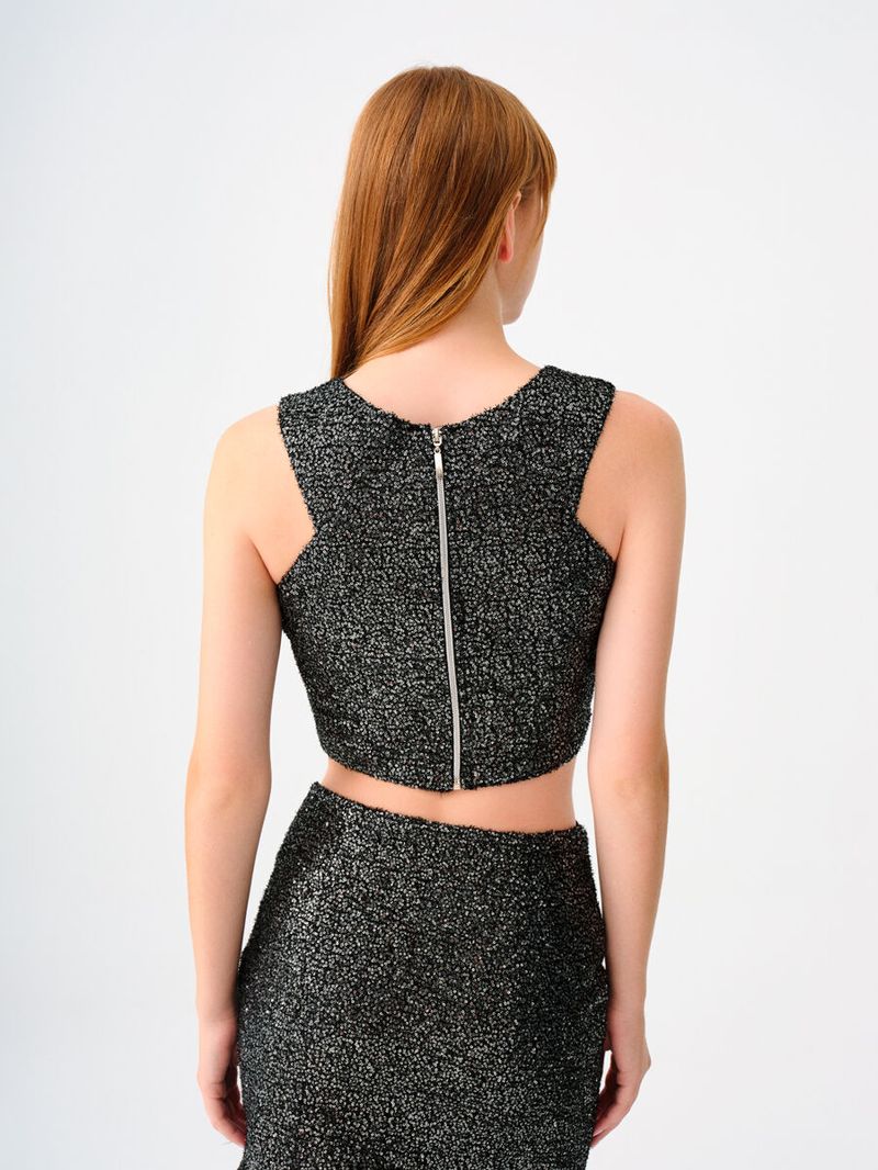 Kadın Siyah Fitted Top