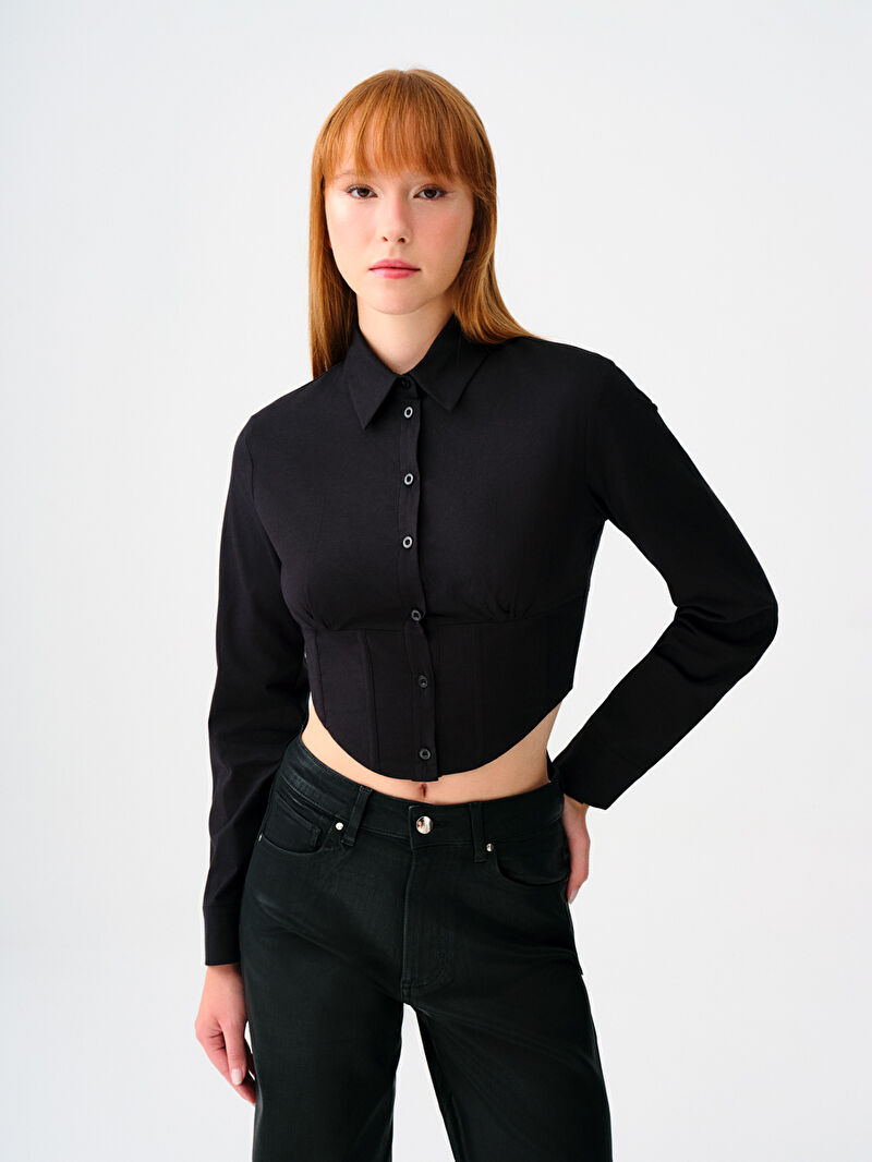 Slim Fit Kadın Gömlek U.kol