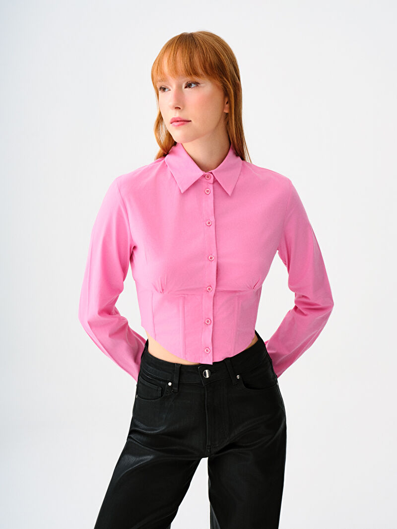 Slim Fit Kadın Gömlek U.kol