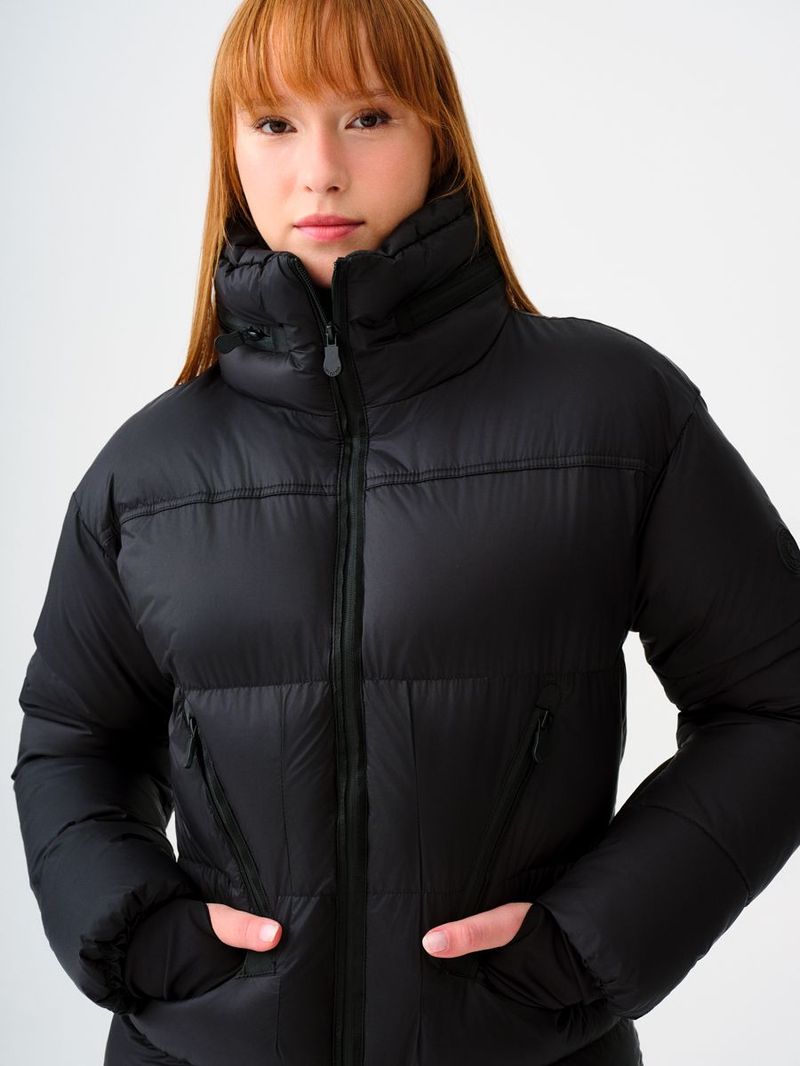 Kadın Siyah Balıkçı Yaka Regular Fit Mont