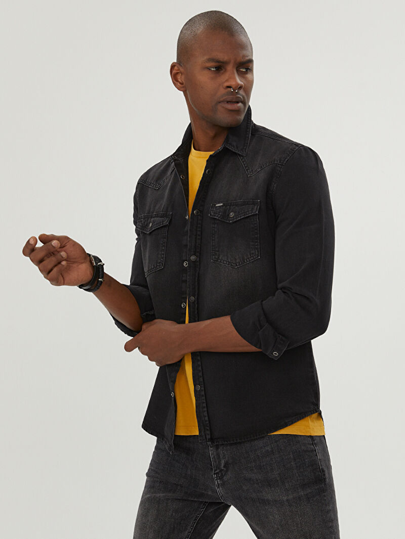 Slim Fit Erkek Gömlek U.kol