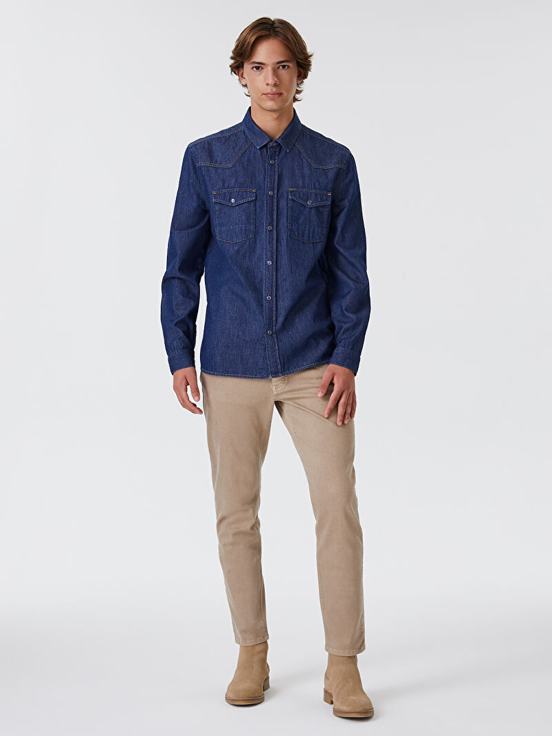 Slim Fit Erkek Gömlek U.kol