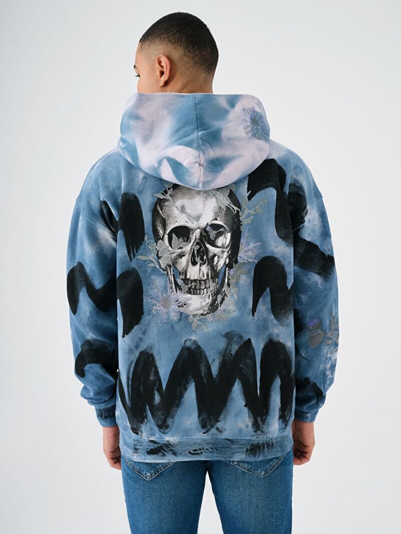Erkek Çok Renkli Kapüşonlu Oversize Sweatshirt