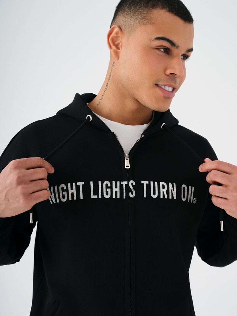 Erkek Siyah Kapüşonlu Oversize Fit Sweatshirt