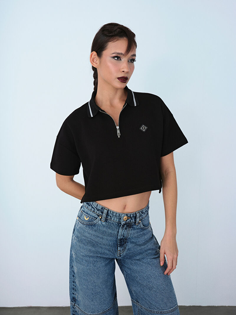 Oversize Fit Kadın Polo K.kol