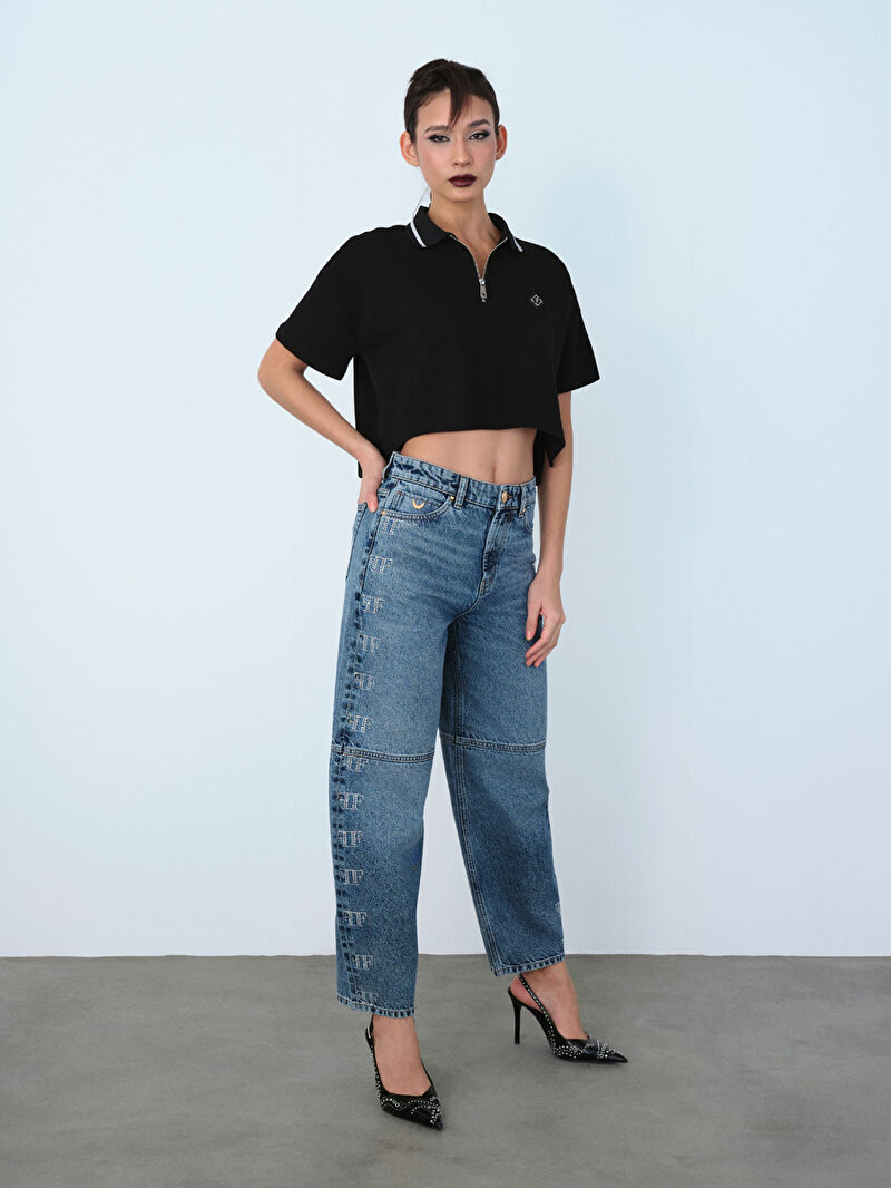 Oversize Fit Kadın Polo K.kol