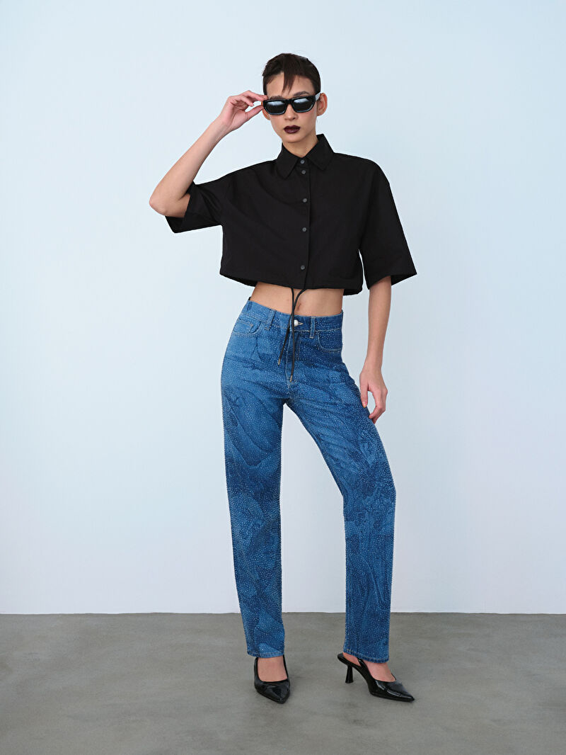 Mom Slim Fit Kadın Pantolon