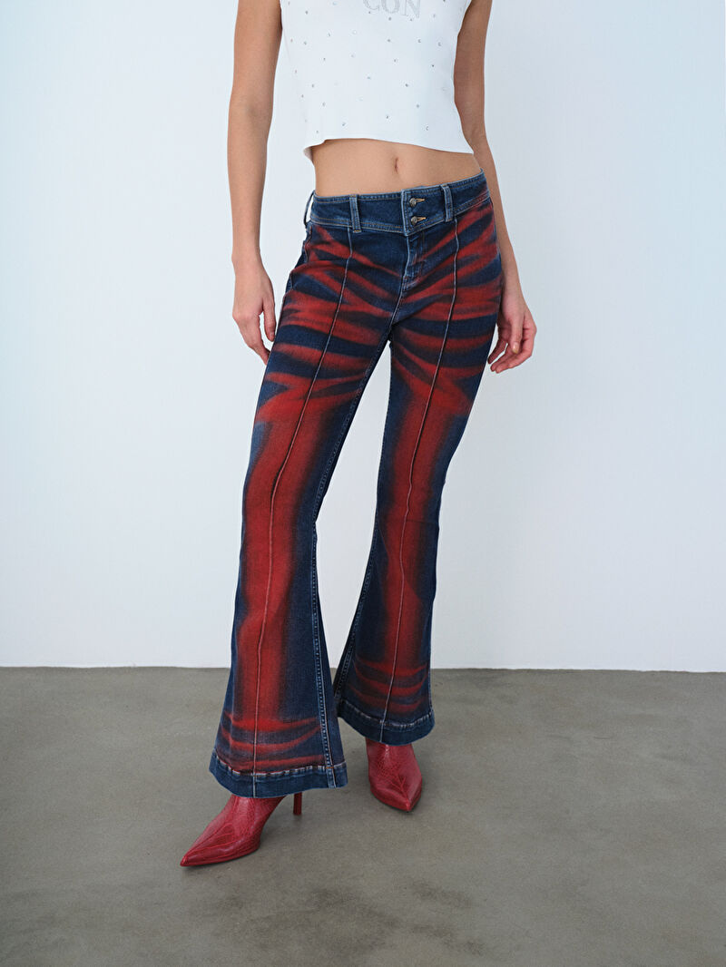 Long Flare Slim Fit Kadın Pantolon