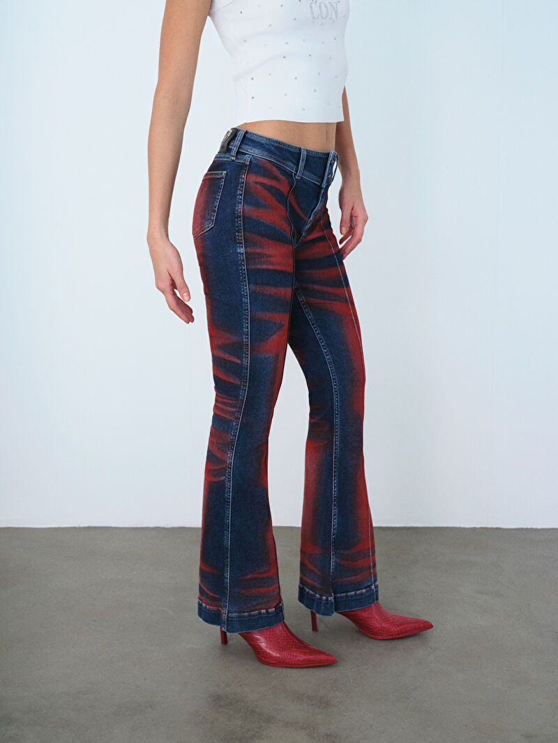 Long Flare Slim Fit Kadın Pantolon