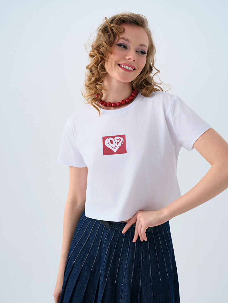 Long Crop Kadın Tshirt K.kol