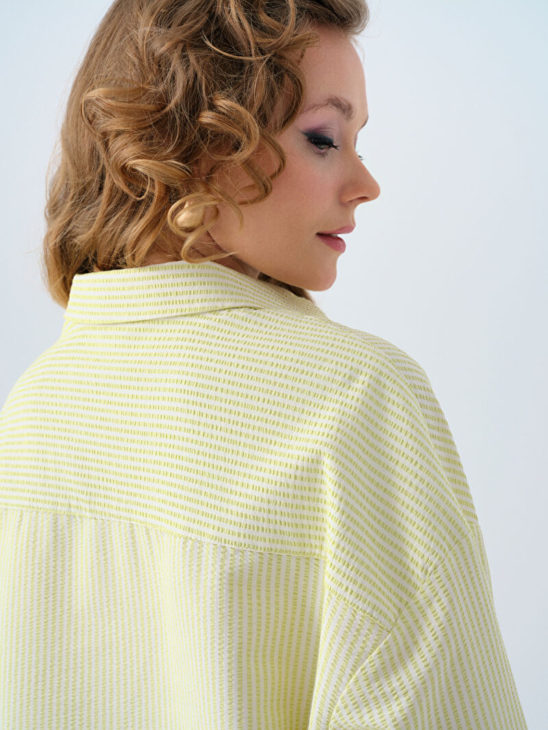 Regular Long Crop Kadın Gömlek U.kol