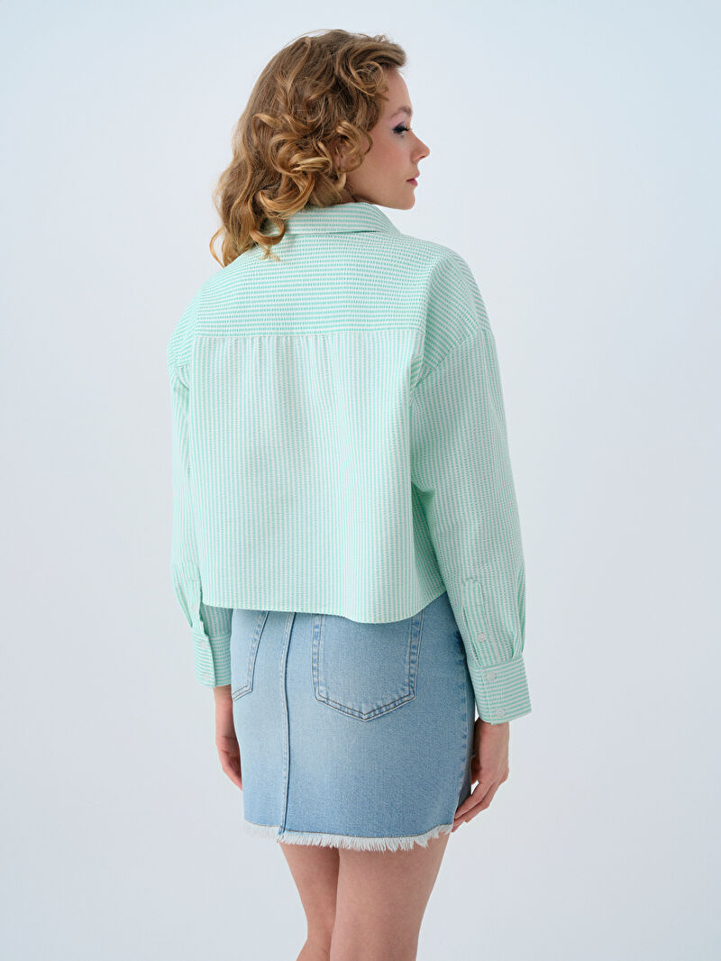 Regular Long Crop Kadın Gömlek U.kol