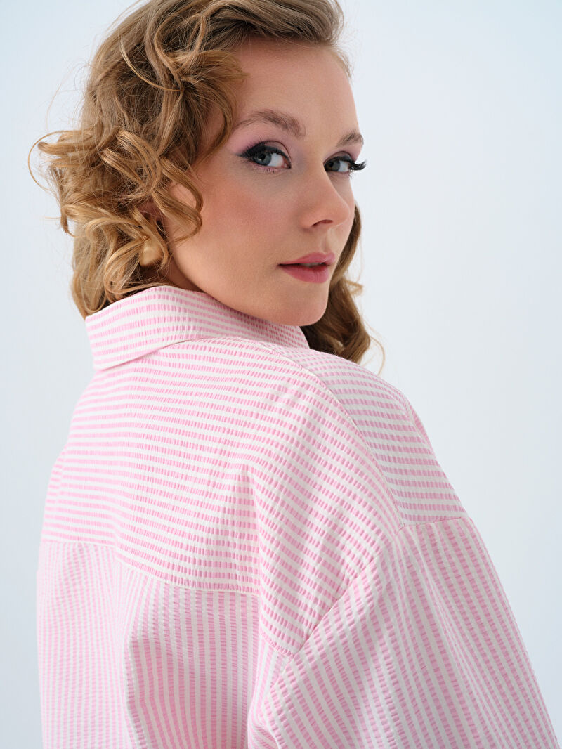 Regular Long Crop Kadın Gömlek U.kol