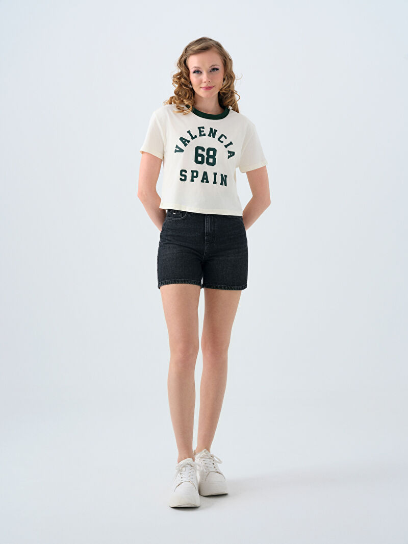 Regular Long Crop Kadın Tshirt K.kol