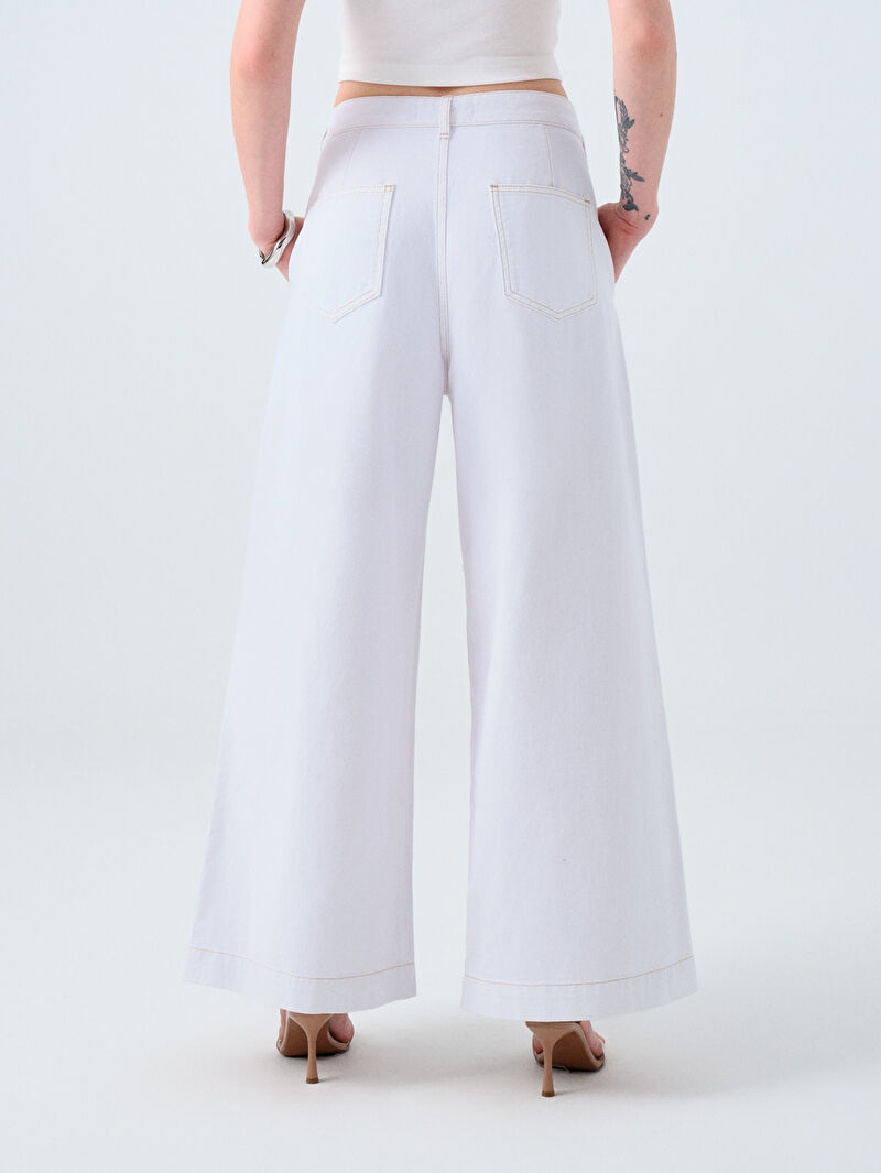 Pleated Palazzo Palazzo Fıt Kadın Pantolon