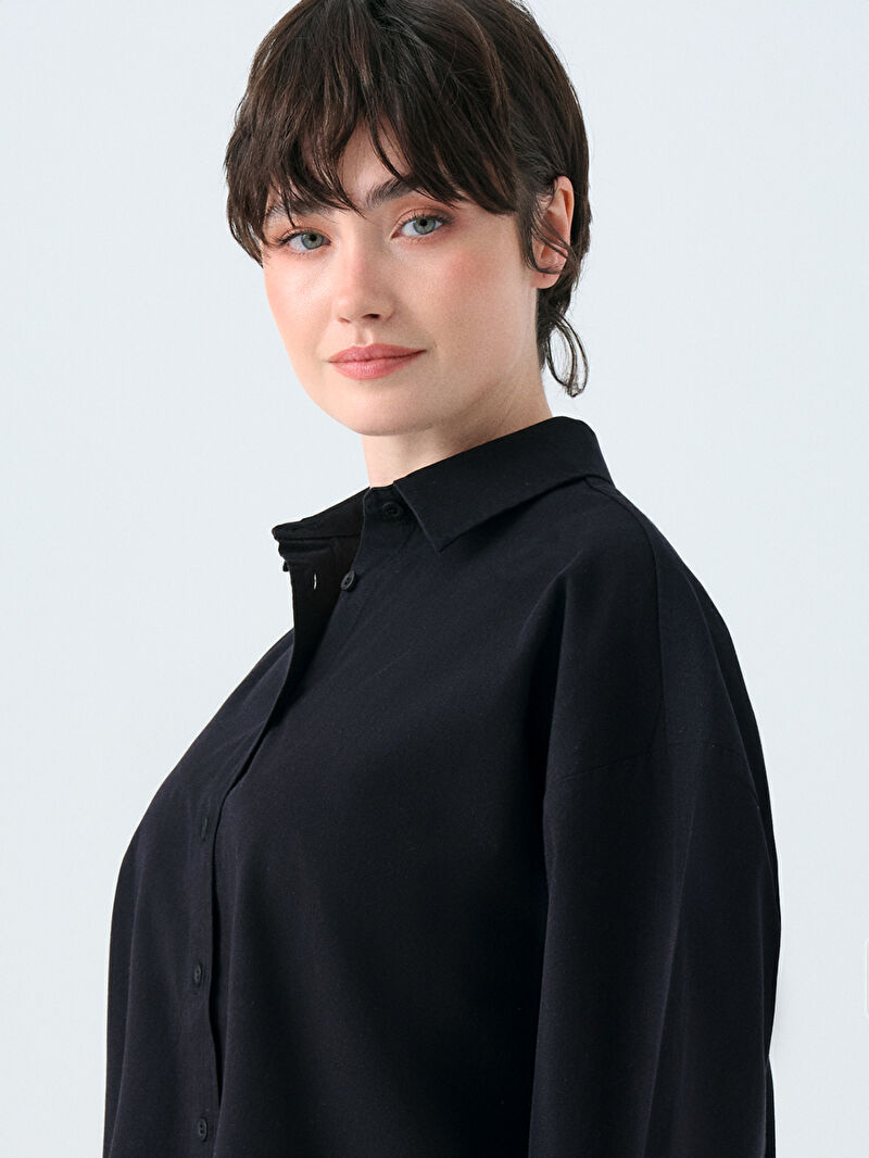 Oversize Fit Kadın Gömlek U.kol
