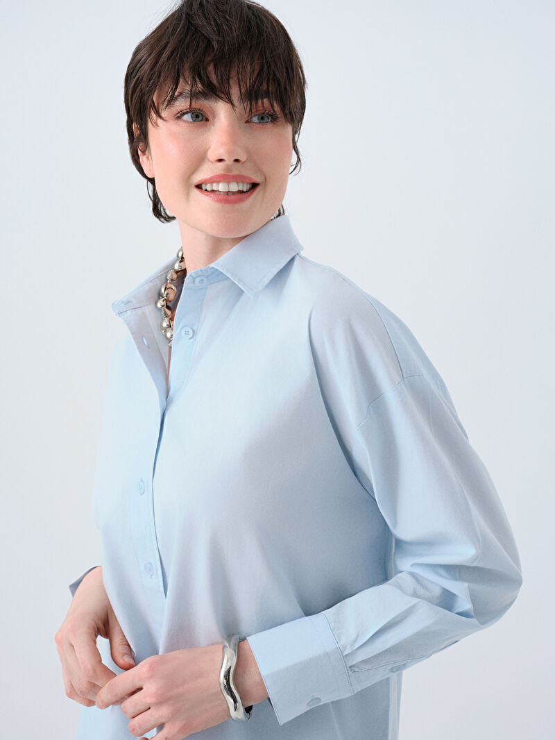 Oversize Fit Kadın Gömlek U.kol