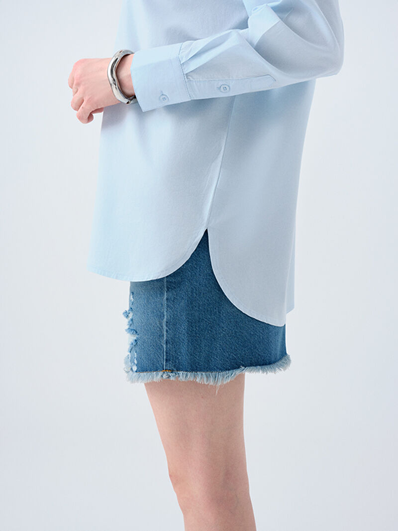 Oversize Fit Kadın Gömlek U.kol