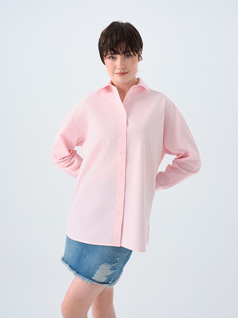 Oversize Fit Kadın Gömlek U.kol