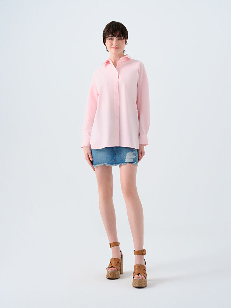 Oversize Fit Kadın Gömlek U.kol