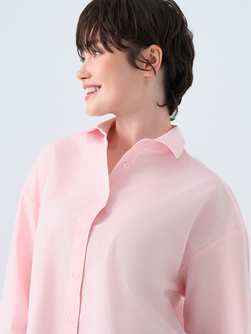 Oversize Fit Kadın Gömlek U.kol