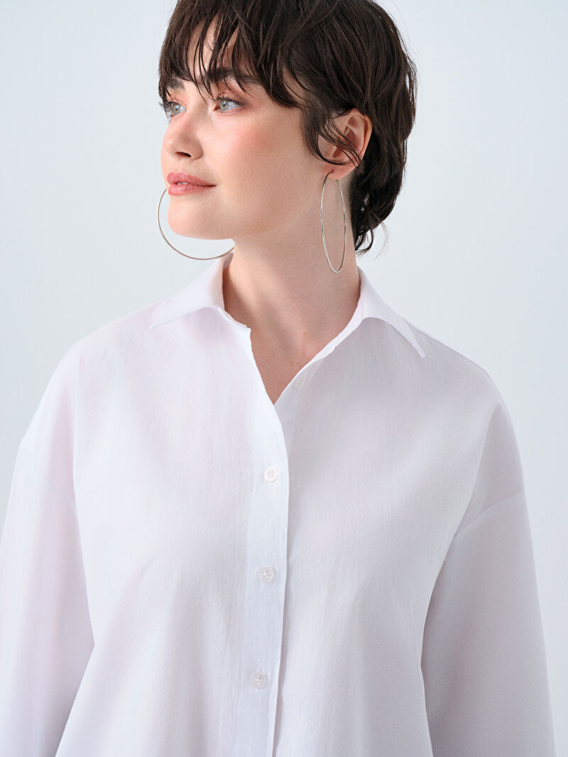 Oversize Fit Kadın Gömlek U.kol