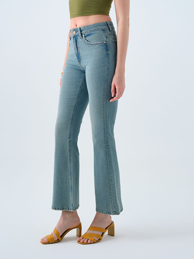 Long Flare Slim Fit Kadın Pantolon