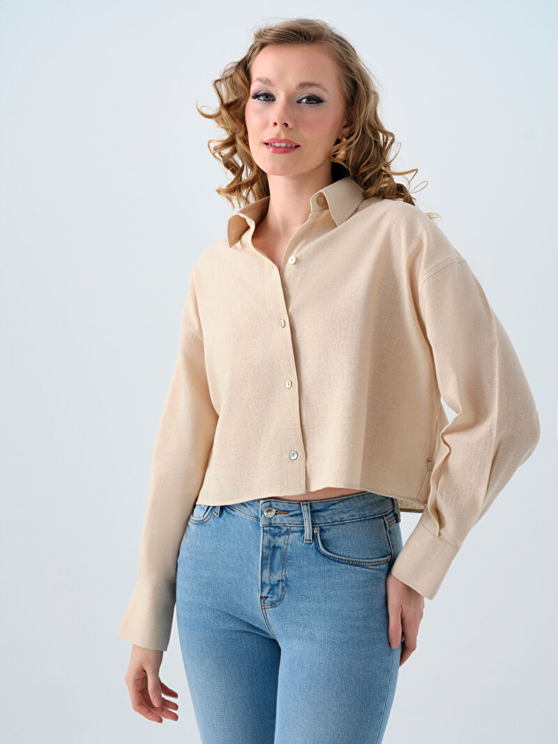 Loose Long Crop Kadın Gömlek U.kol