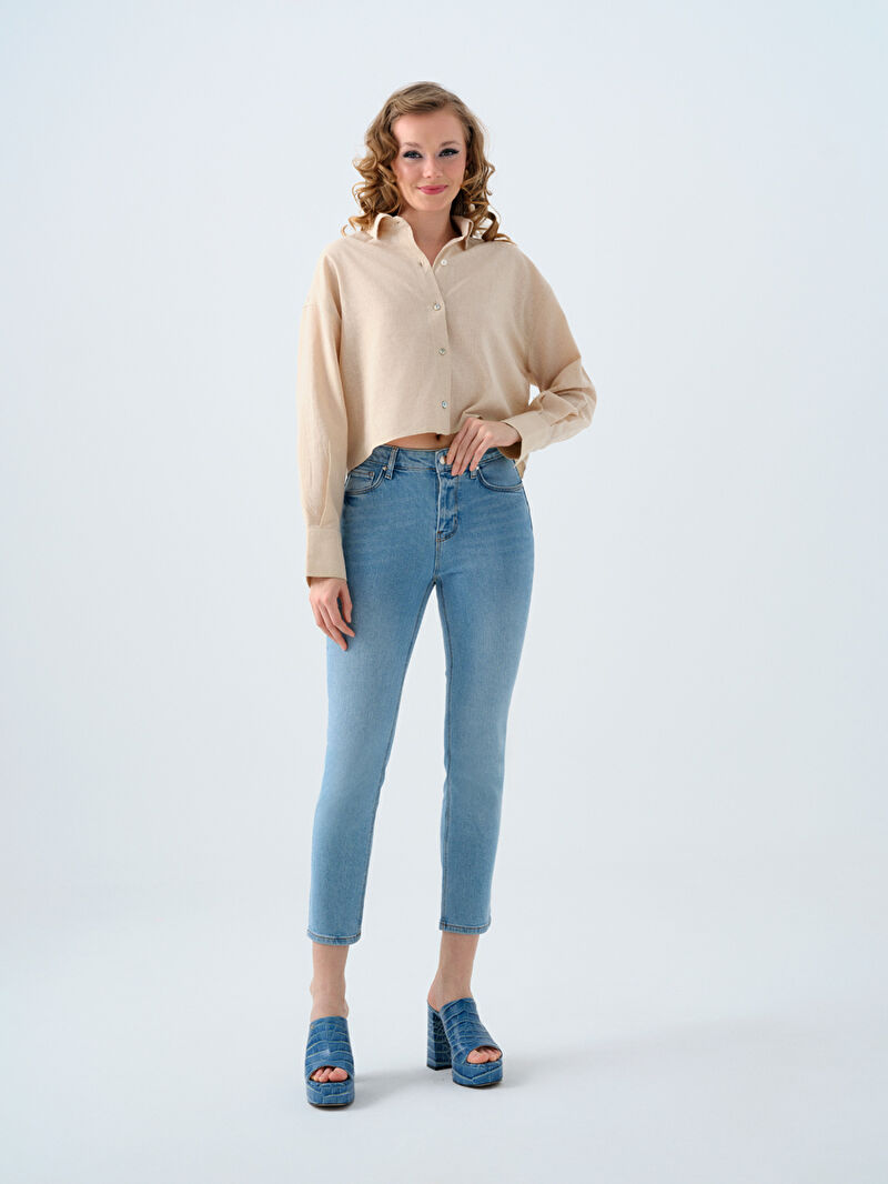 Loose Long Crop Kadın Gömlek U.kol