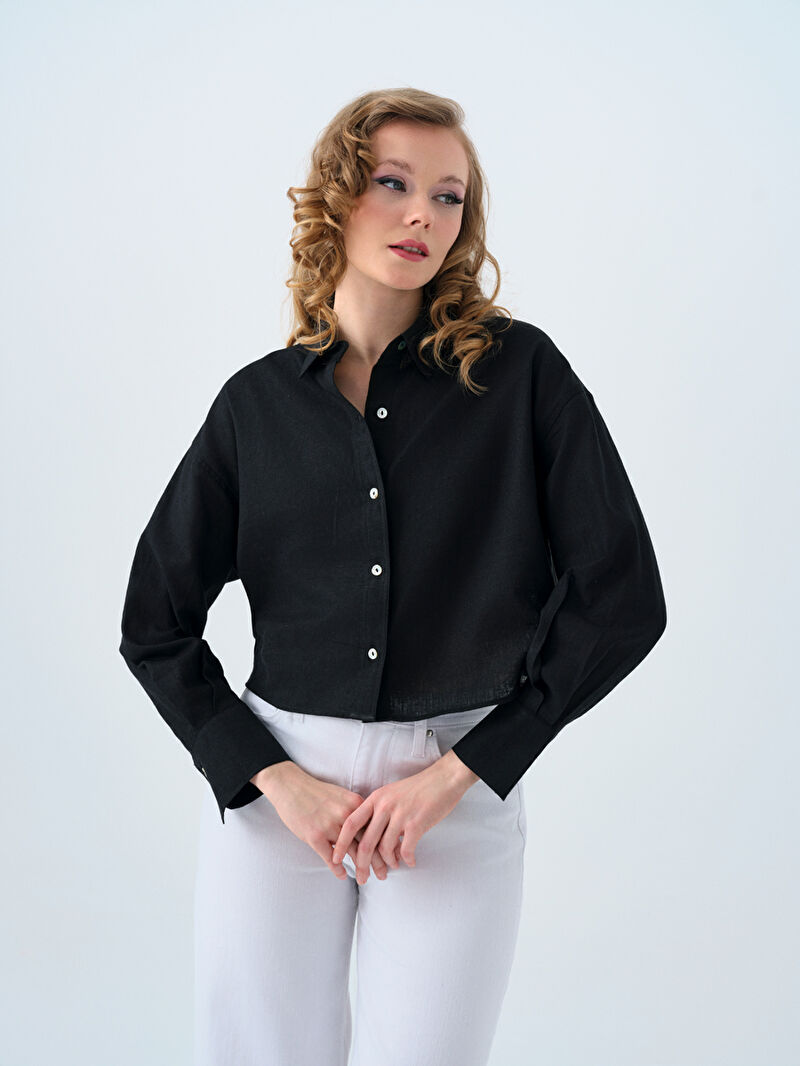 Loose Long Crop Kadın Gömlek U.kol