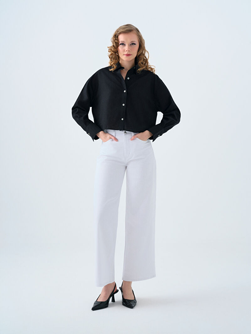 Loose Long Crop Kadın Gömlek U.kol