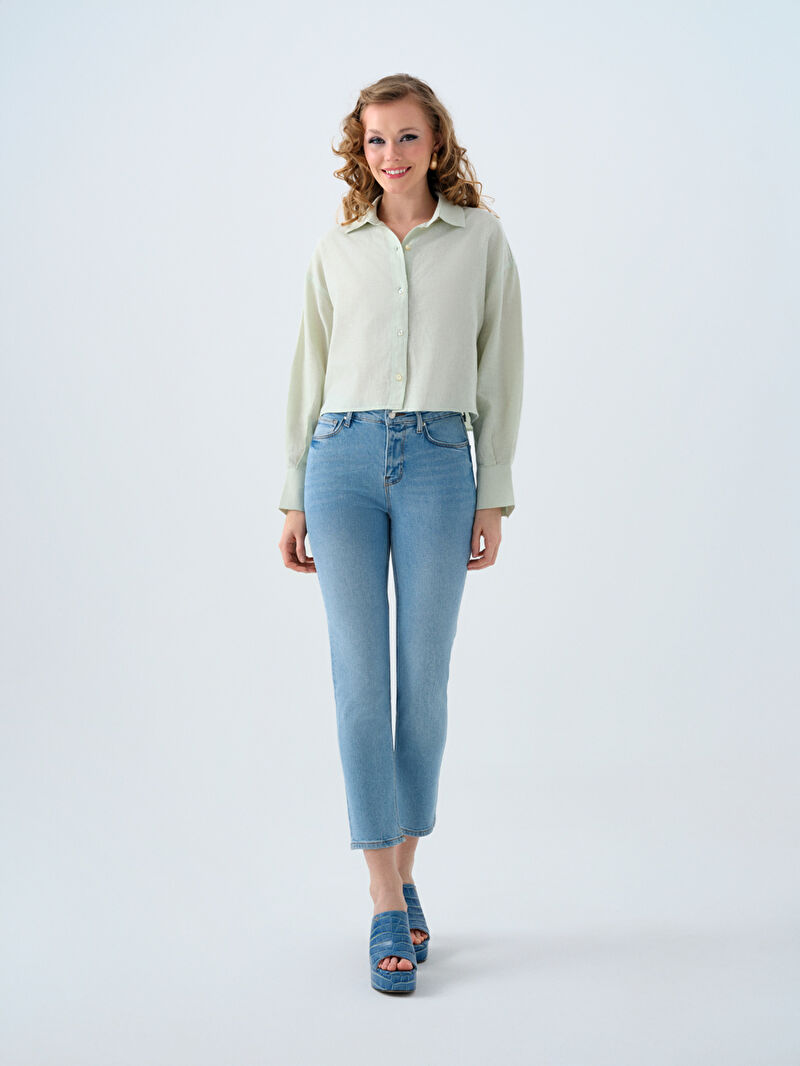 Loose Long Crop Kadın Gömlek U.kol