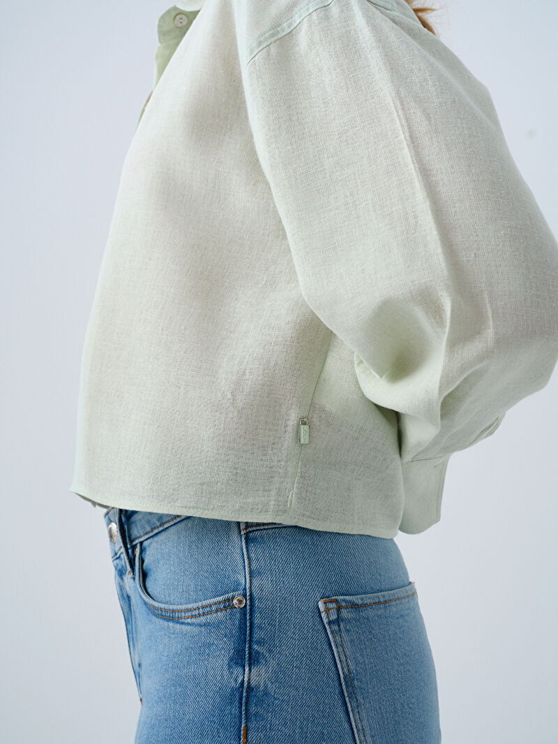 Loose Long Crop Kadın Gömlek U.kol