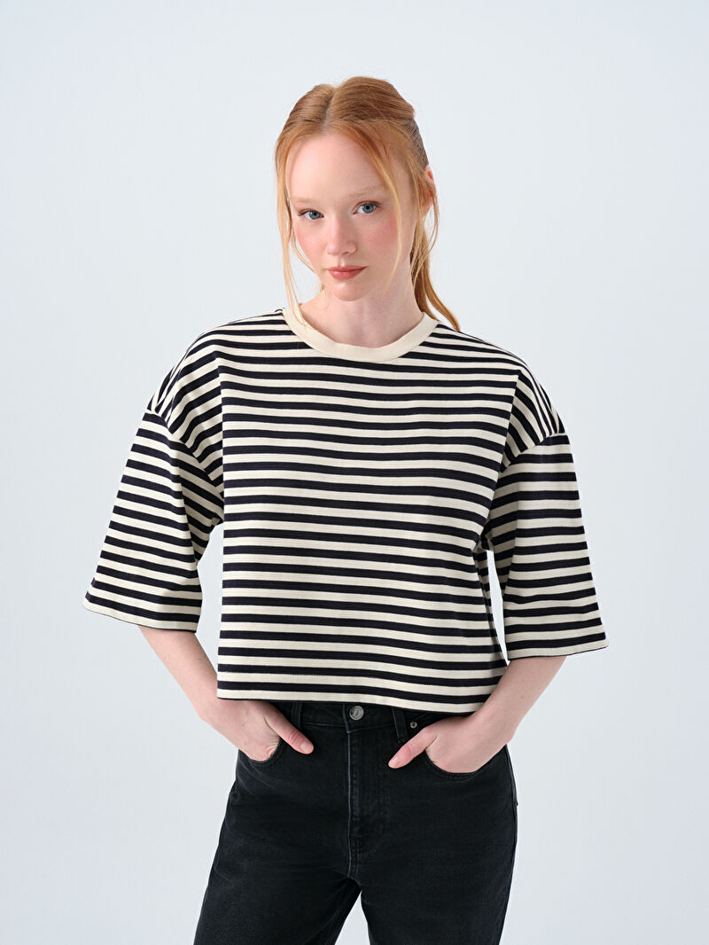 Loose Crop Kadın Tshirt K.kol