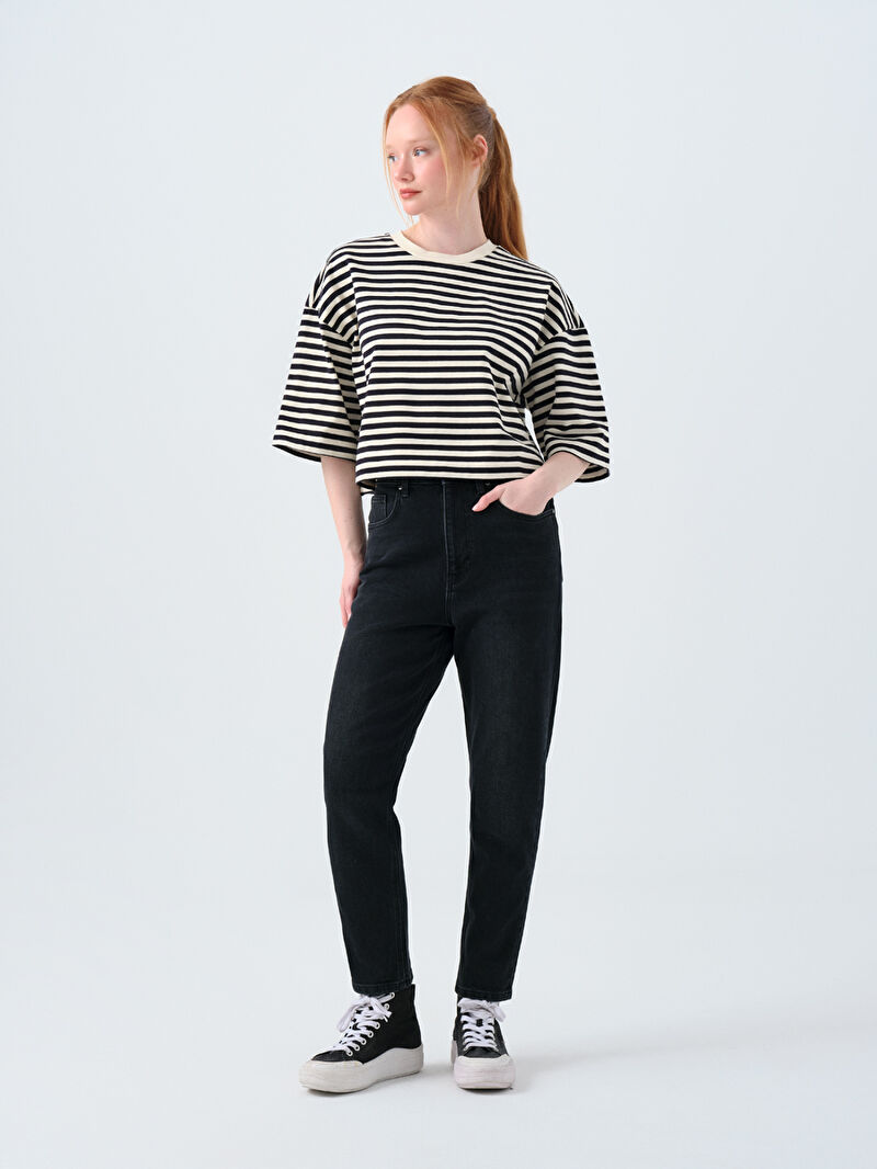 Loose Crop Kadın Tshirt K.kol