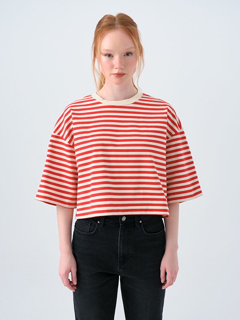 Loose Crop Kadın Tshirt K.kol