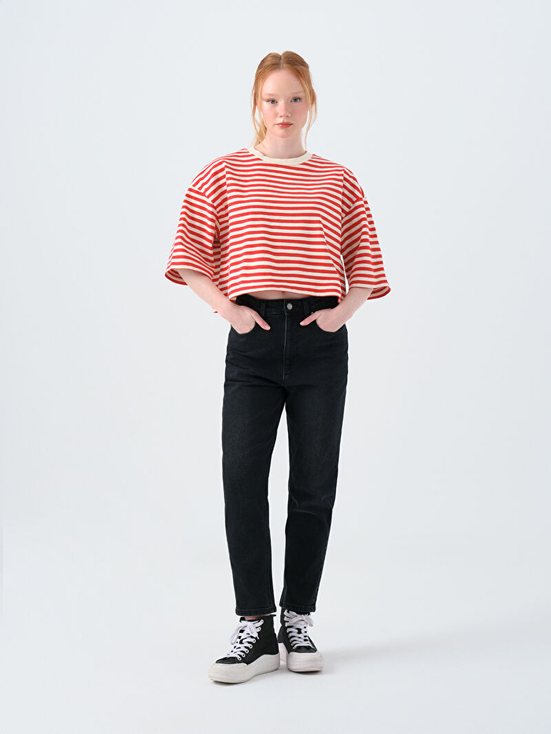 Loose Crop Kadın Tshirt K.kol