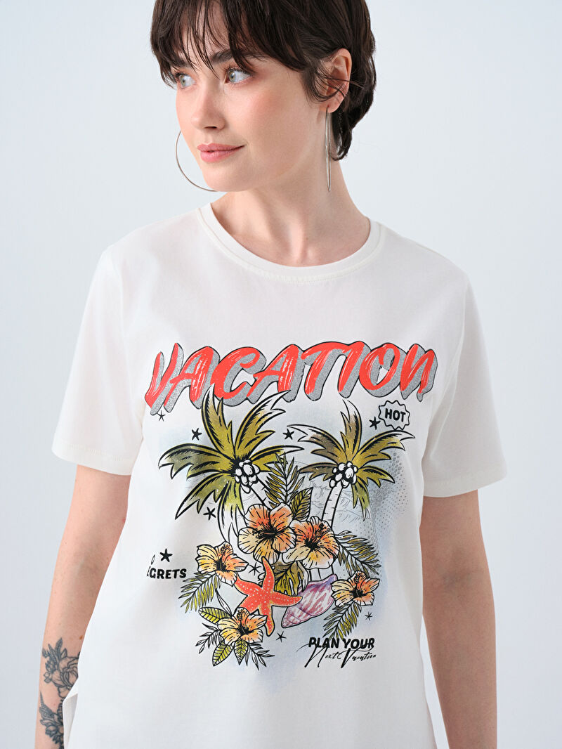 Long Crop Kadın Tshirt K.kol