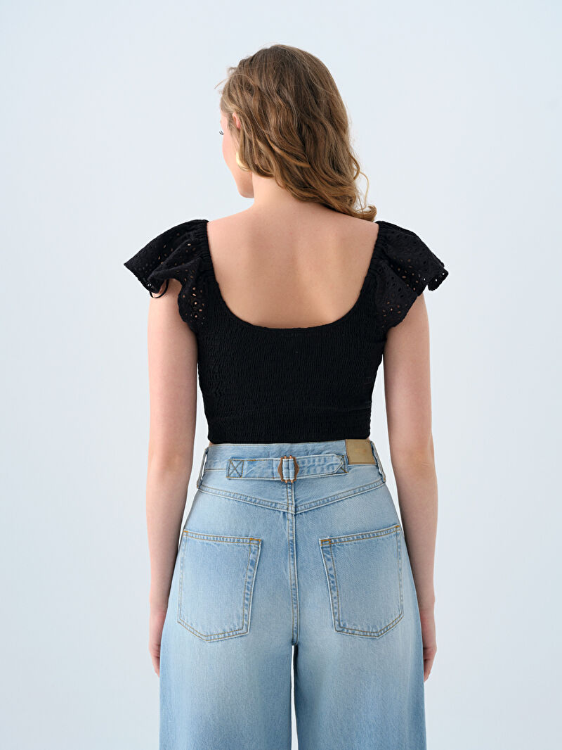 Crop Kadın Bluz K.kol