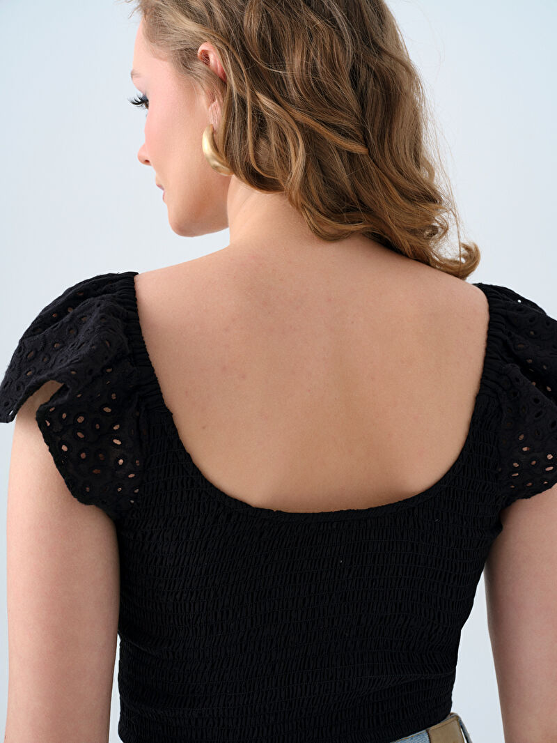 Crop Kadın Bluz K.kol