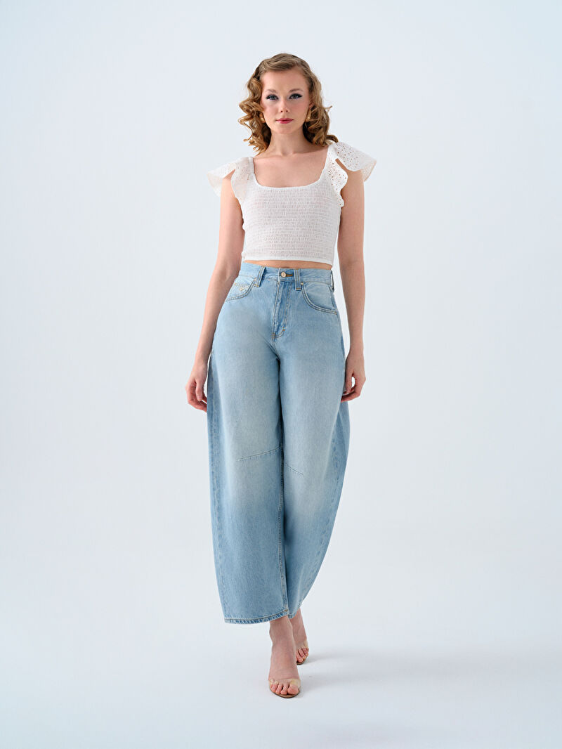 Crop Kadın Bluz K.kol