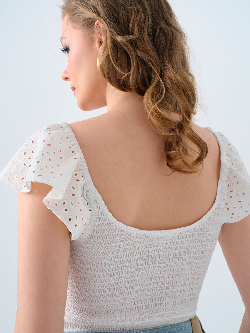 Crop Kadın Bluz K.kol