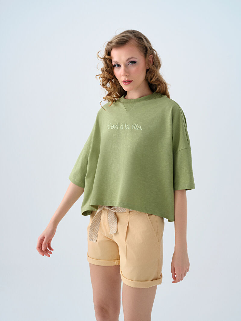 Long Crop Kadın Tshirt K.kol