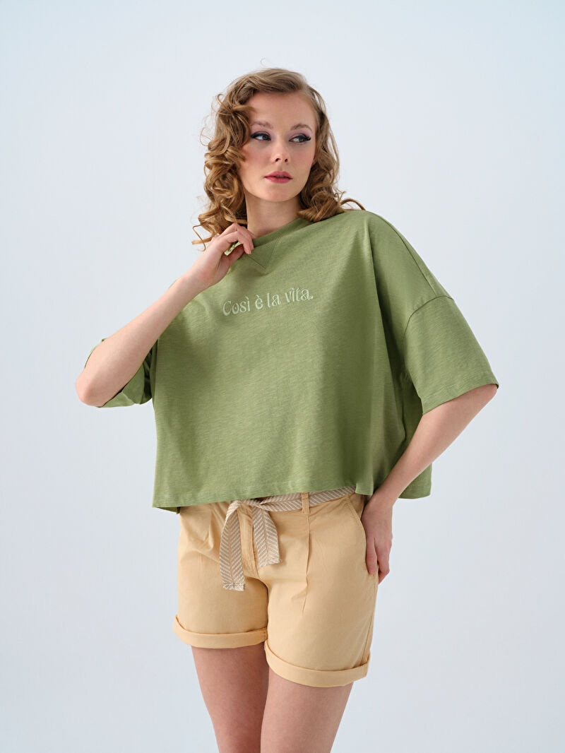 Long Crop Kadın Tshirt K.kol