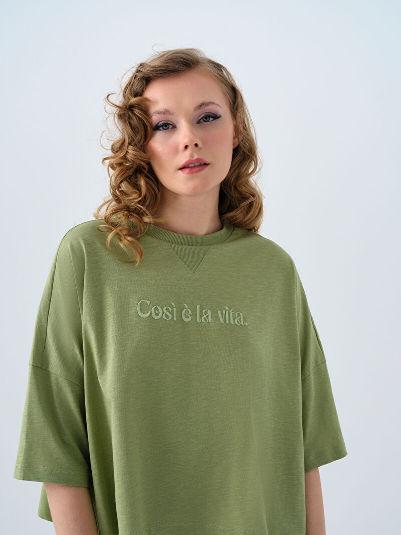 Long Crop Kadın Tshirt K.kol