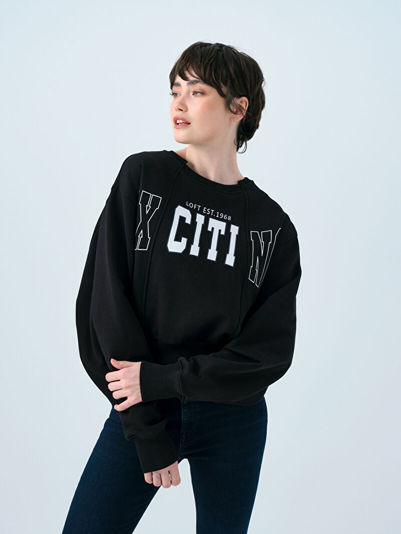 Regular Long Crop Kadın Sweatshirt