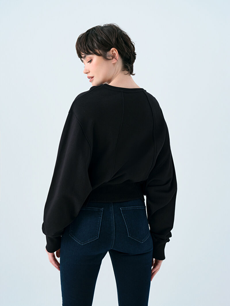 Regular Long Crop Kadın Sweatshirt