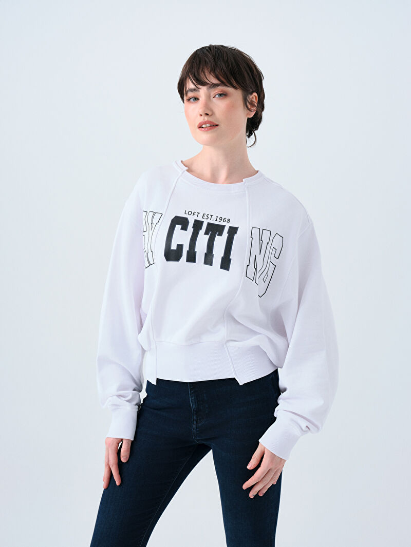 Regular Long Crop Kadın Sweatshirt