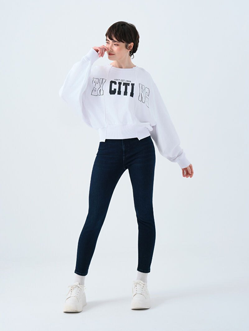 Regular Long Crop Kadın Sweatshirt